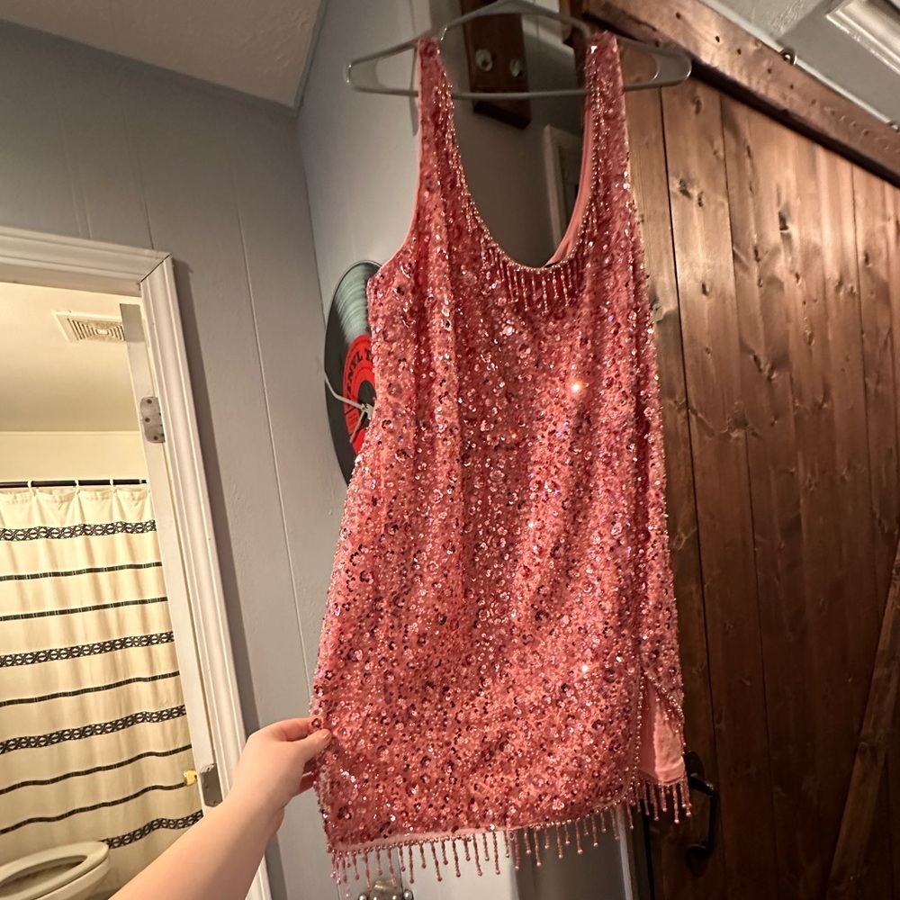 Pink sequin fashionnova dress